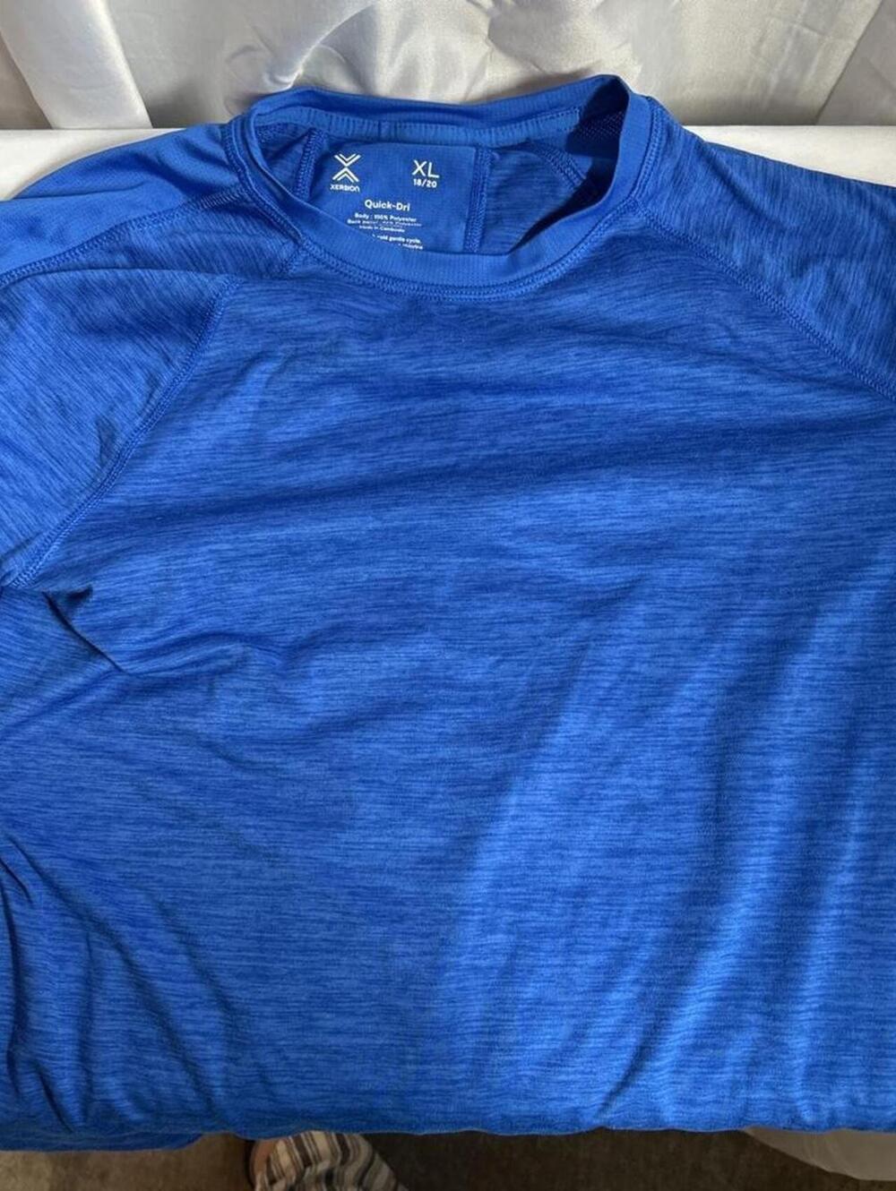 Kids Quick-Dri Athletic Tee, Blue, Xersion, Size XL (18/20)